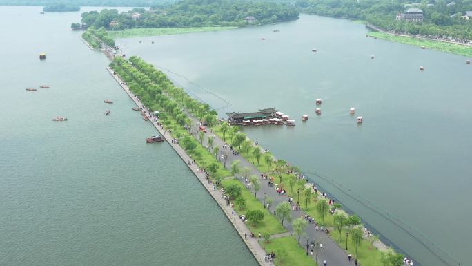 杭州西湖景区雷峰塔风光航拍