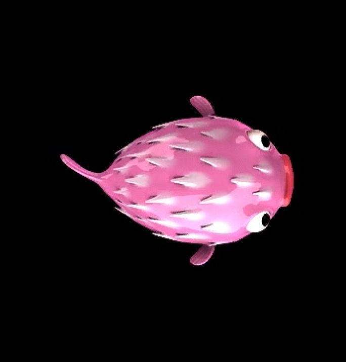 小海豚粉色三维动画游戏带透明通道游死亡