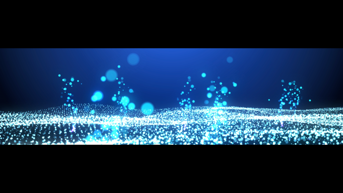 【宽屏】蓝色海洋粒子大海波浪粒子背景