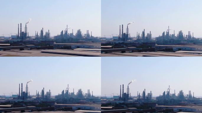 工业污染正在生产作业的工业区