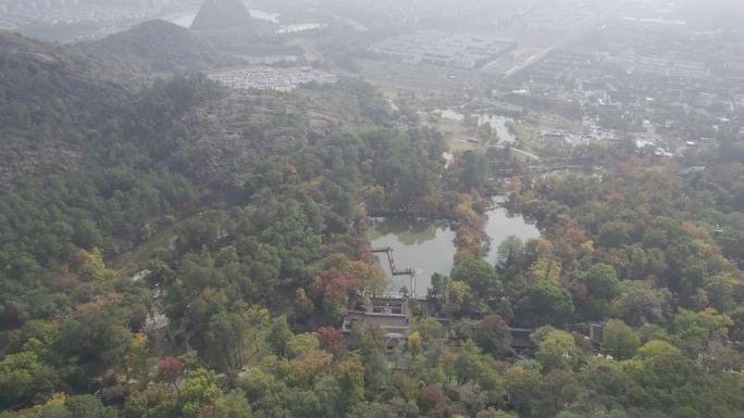 苏州天平山枫叶航拍