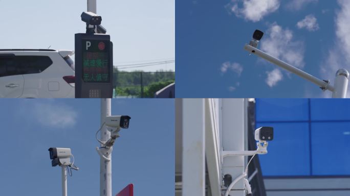 4K实拍摄像头监控无人停车场监控
