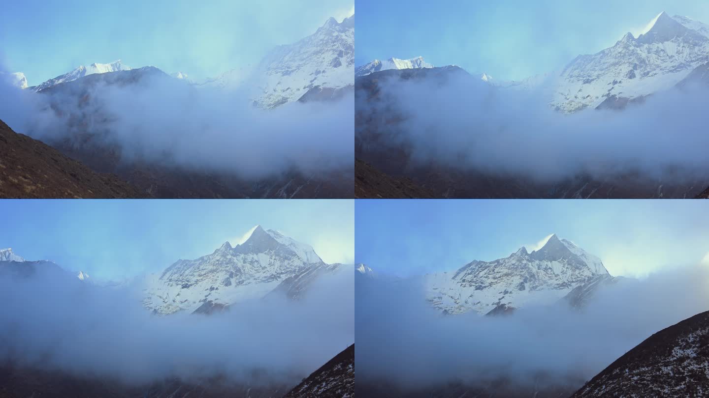 云雾缭绕的雪山
