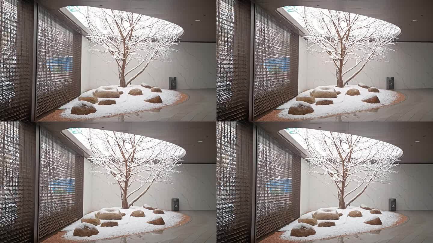中国北方城市石家庄传统天气冬天下雪天