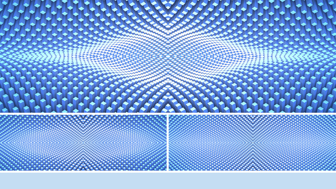 【宽屏时尚背景】蓝色幻化空间矩阵光晕方块