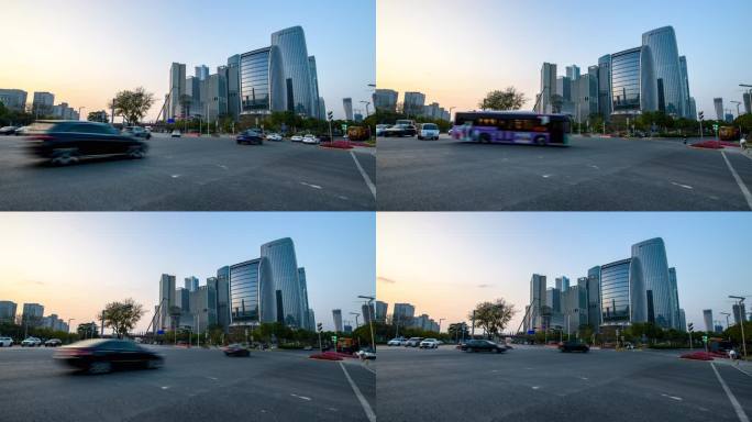 迅速崛起的深圳前海和繁忙的公路交通