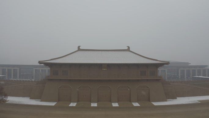 大明宫丹凤门火车站雪景