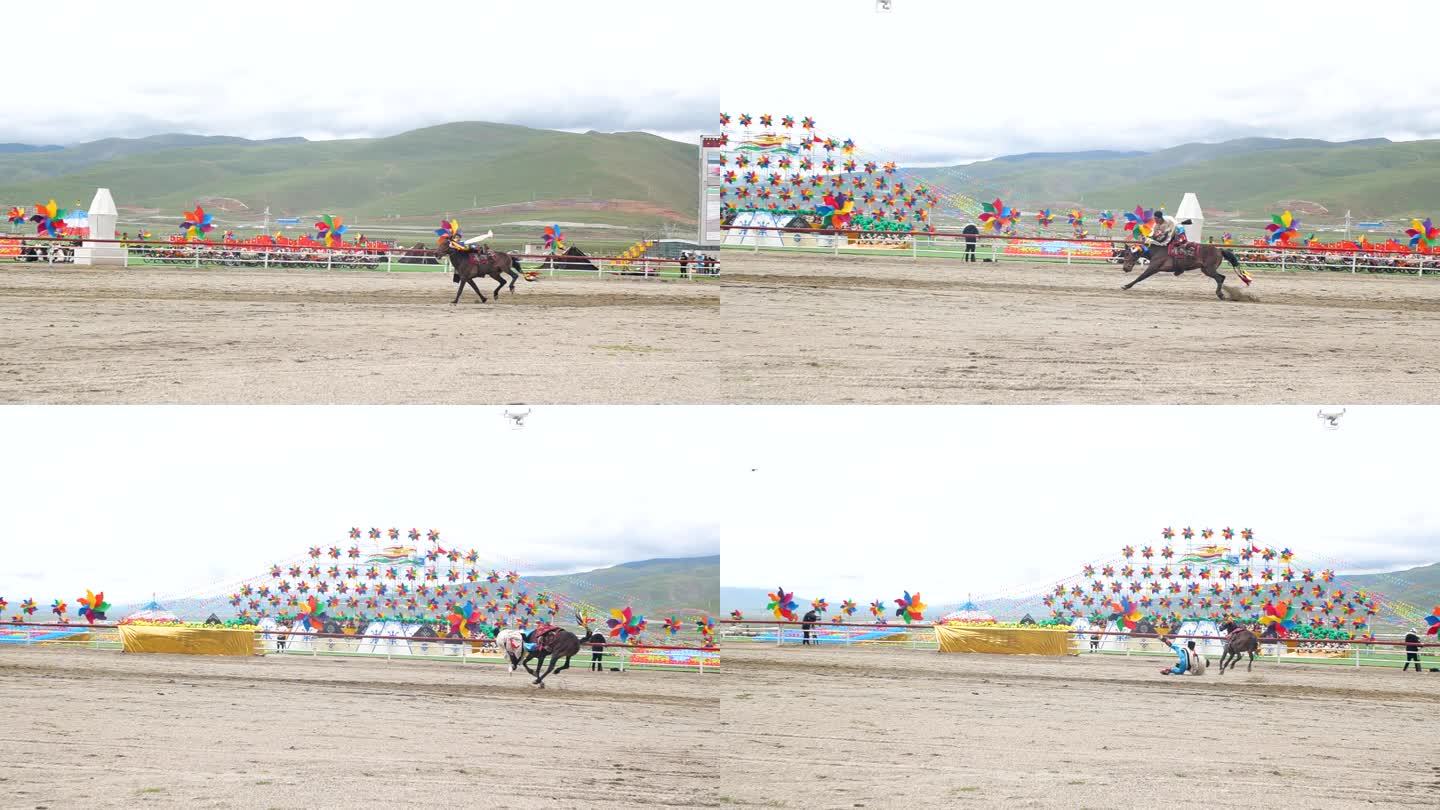 藏族男人赛马 赛马技巧 赛马编队