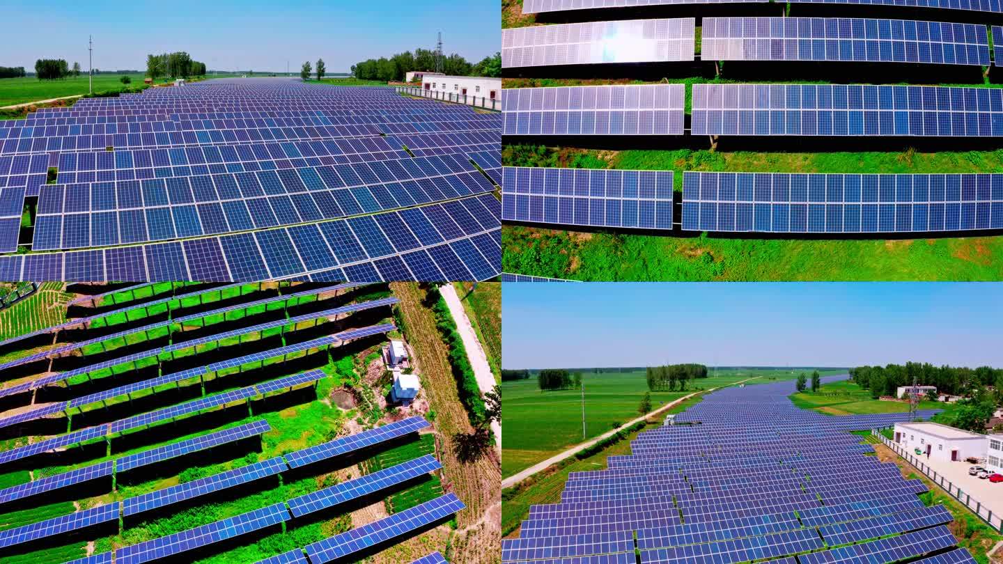 4K农村绿色清洁能源太阳能光伏发电