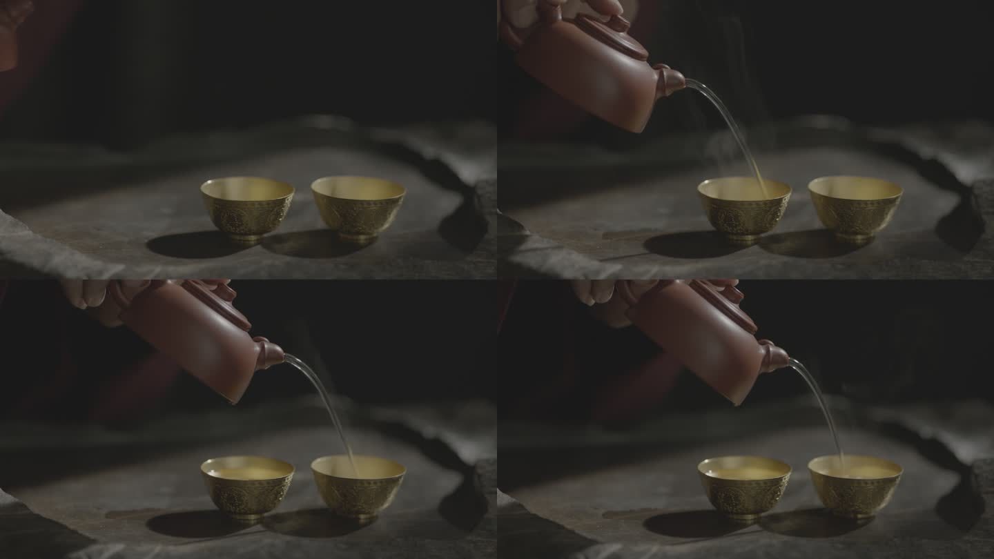 紫砂壶与黄金碗的视频