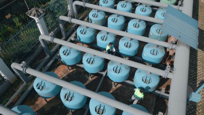污水处理厂污水处理罐矩阵排列