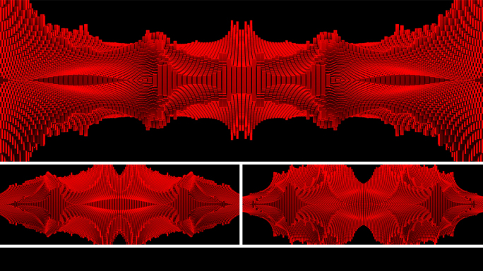 【宽屏时尚背景】黑红立体动感VJ律动线条
