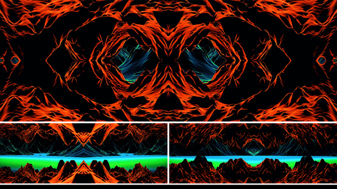 【宽屏时尚背景】撞色山影岩壁炫酷VJ艺术