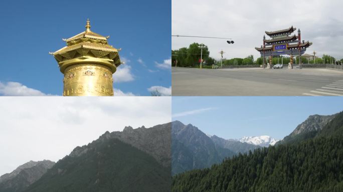 转金筒 冰沟丹霞 临泽地标 雪山 森林