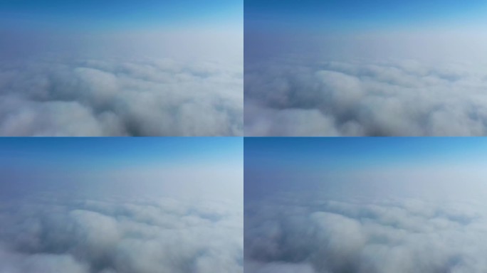 原创4K云海航拍平流雾云层蓝天白云素材
