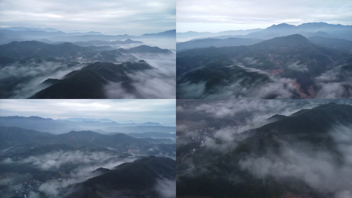 福建大山清晨上空的迷雾