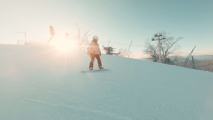 单板滑雪雪场拍摄