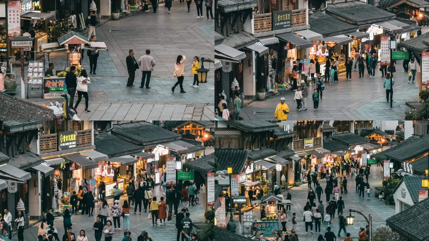 常德河街延时 人流延时