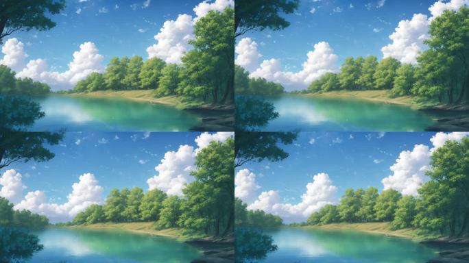 4K清新自然春天蓝天白云动态背景视频素材