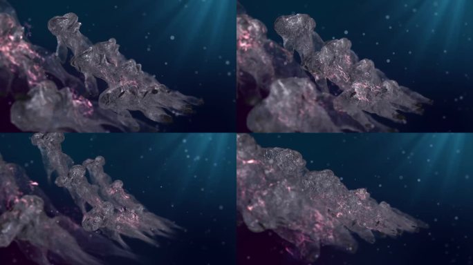 深海水母生物3D动画视频特效4KAE工程