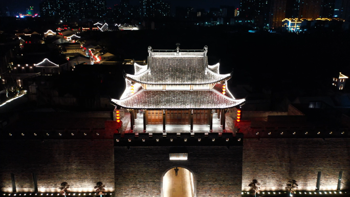 芜湖古城白夜景航拍