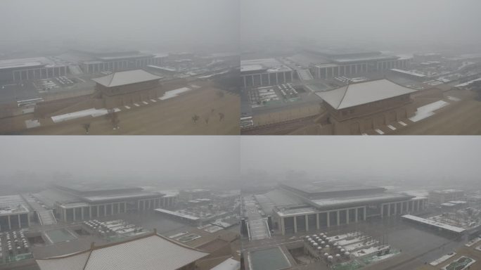 大明宫丹凤门火车站雪景