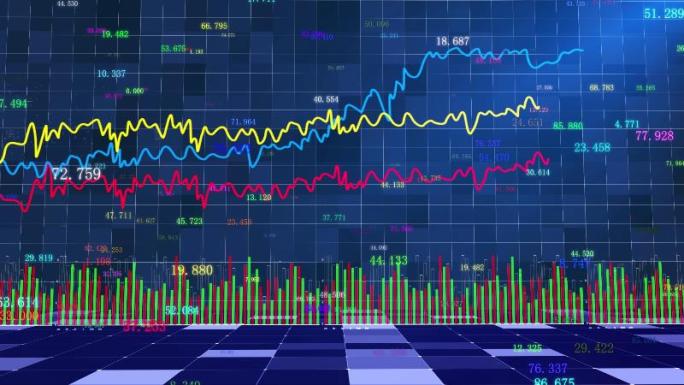 证券交易所市场指数的数据图表动画