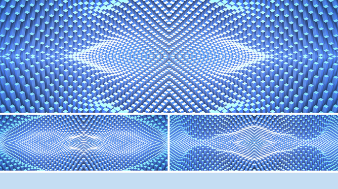 【宽屏时尚背景】矩阵扭动方块蓝色幻化空间