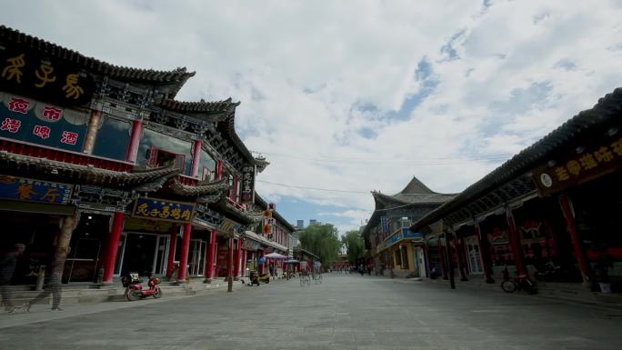 张掖鼓楼 马可波罗雕像 木塔寺 沙漠