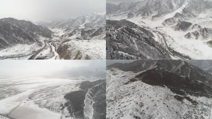 烽燧 雪山 扁都口 雪景 峡谷 公路