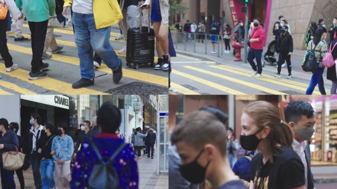 香港旺角匆忙行人