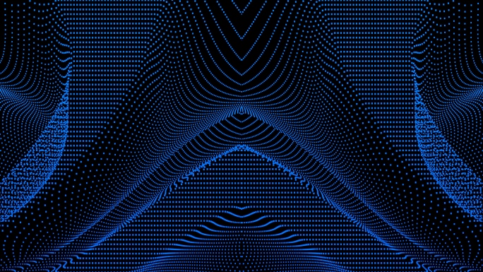【4K时尚背景】蓝色光点科技曲线VJ视觉