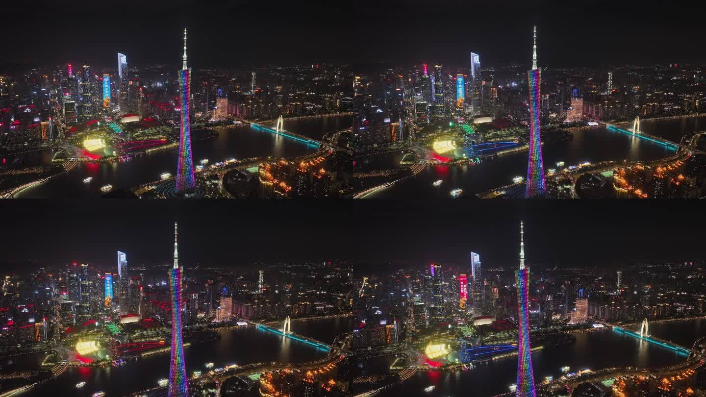 4K广州塔城市夜景航拍2