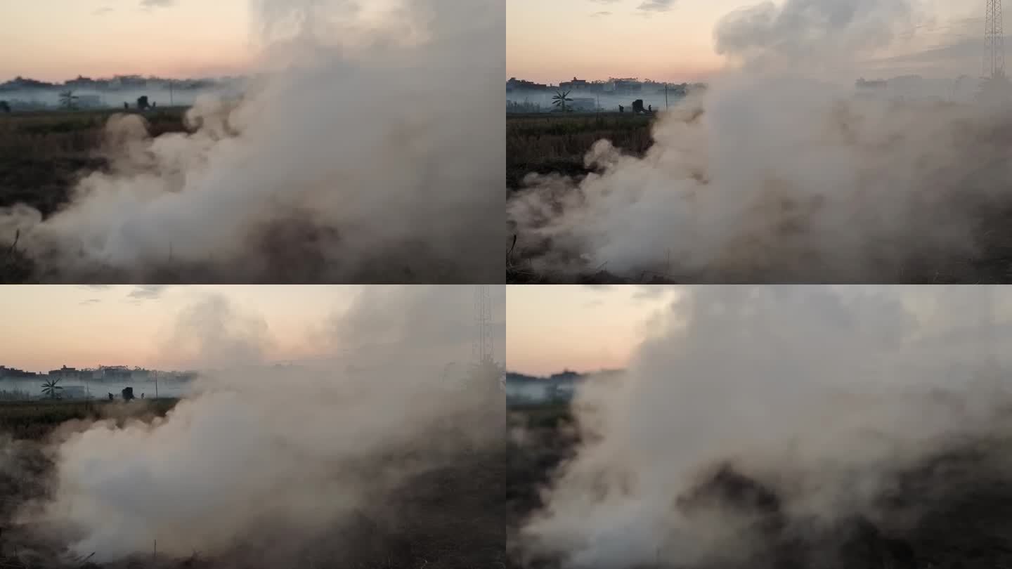 土地面烟雾 湖面烟雾 雾霾 环境烟雾