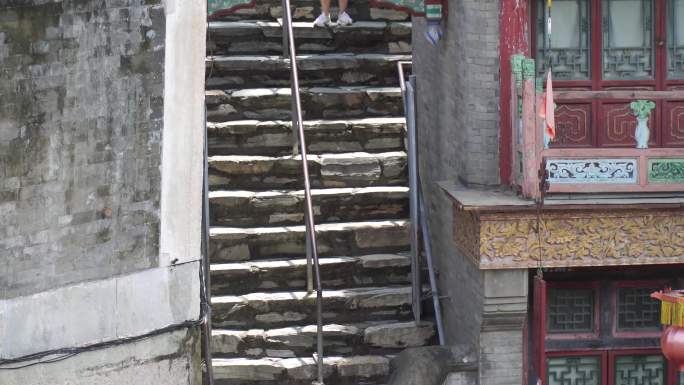 【镜头合集】古籍遗址景区的老旧石台阶