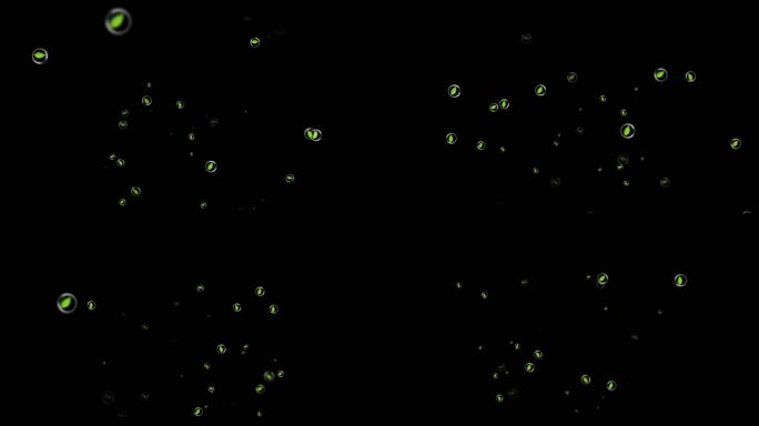 4K树叶绿叶泡泡上升-循环带通道