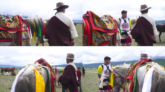 藏族节日 草原 赛马