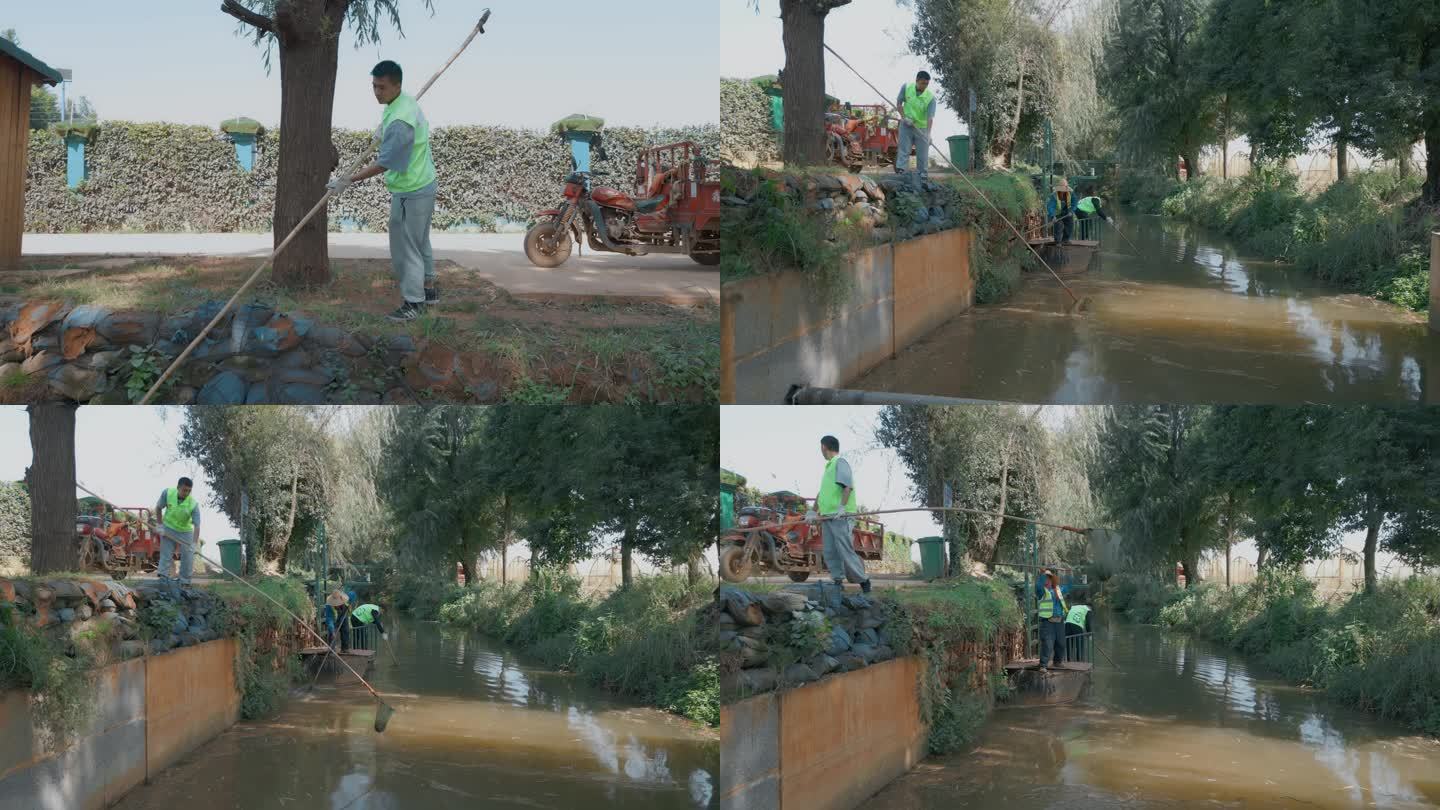 志愿者打捞清理河道