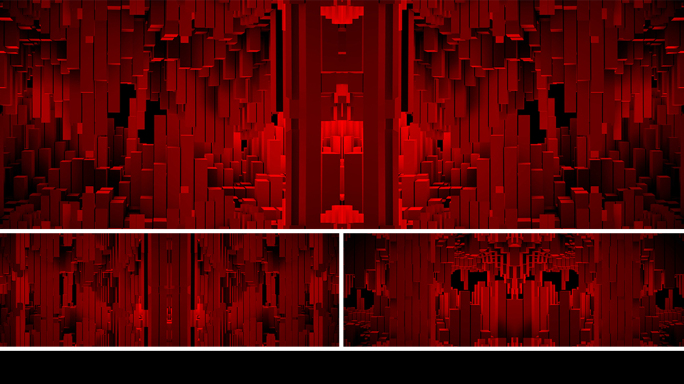 【宽屏时尚背景】黑红矩阵方块光影组合艺术
