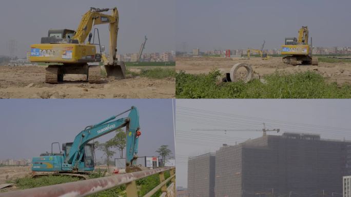 2023广州地产开发工地施工挖掘机