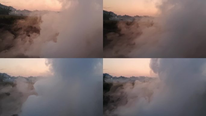 土地面烟雾 湖面烟雾 雾霾 环境烟雾