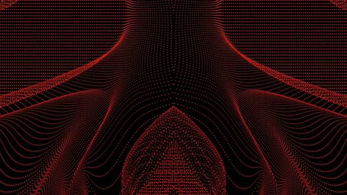 【4K时尚背景】黑红粒子曲线VJ视觉线条