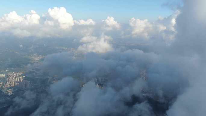 航拍城市超高空云海9