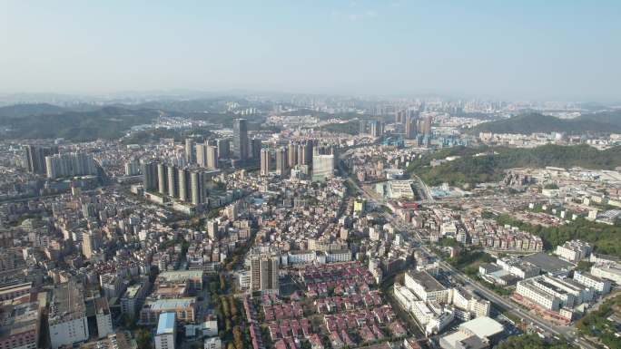 【正版素材】深圳龙岗区横岗街道全景