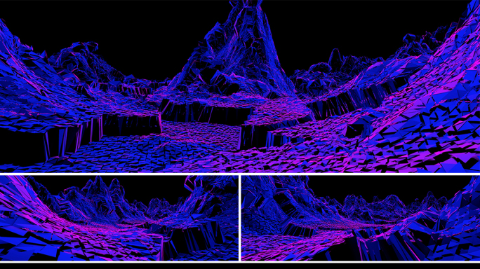 【宽屏时尚背景】地貌穿梭蓝紫虚幻赛博朋克