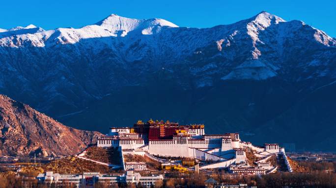 西藏拉萨城关区南山公园布达拉宫延时