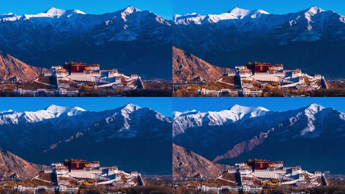西藏拉萨城关区南山公园布达拉宫延时