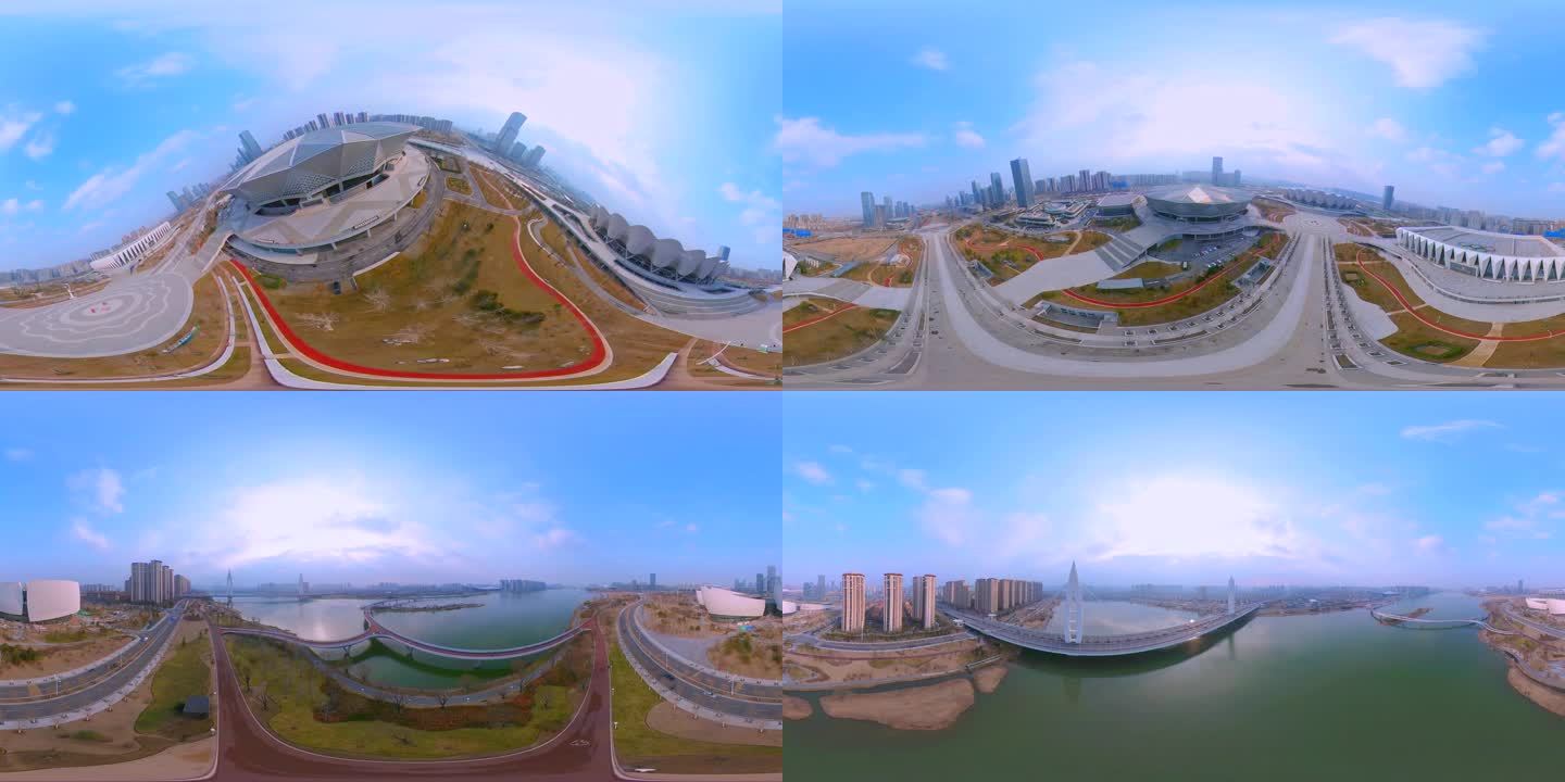 西安奥体中心全景VR视频航拍VR