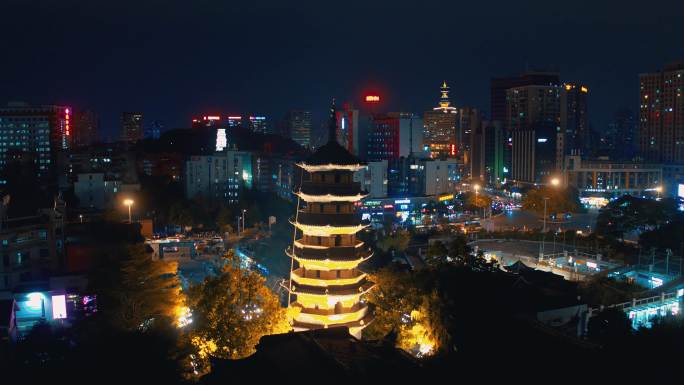 4K福州乌塔夜景航拍