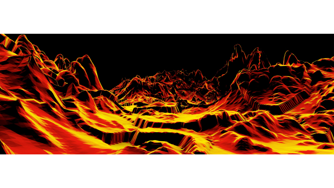【宽屏时尚背景】红色熔岩燃烧山体穿梭火影